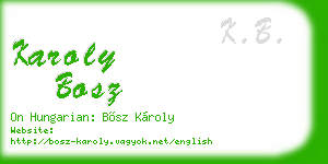 karoly bosz business card